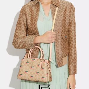 Bags,Leather,Women Mini Lillie Carryall In Signature Canvas With Strawberry Print Style No. CB598 Coach