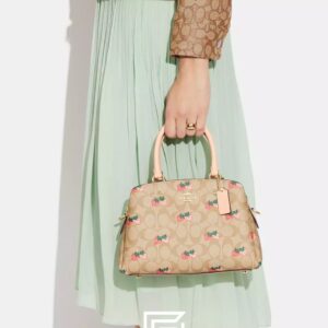 Bags,Leather,Women Mini Lillie Carryall In Signature Canvas With Strawberry Print Style No. CB598 Coach