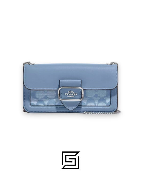 Bags,Leather,Women Morgan Crossbody In Signature Chambray CH150 Blue Coach