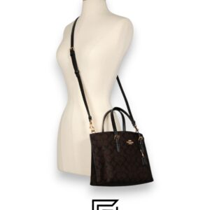 Bags,Leather,Women Mollie Tote Bag 25 In Signature Canvas C4250 Dark Brown Coach
