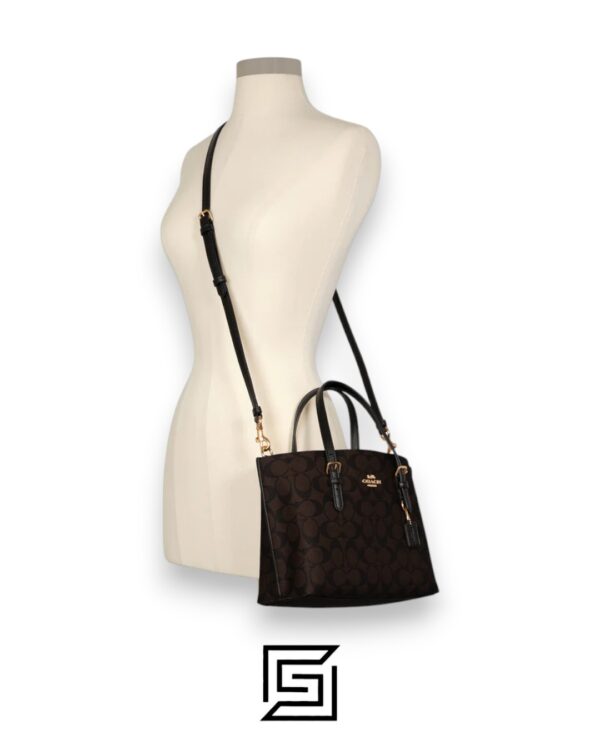 Bags,Leather,Women Mollie Tote Bag 25 In Signature Canvas C4250 Dark Brown Coach