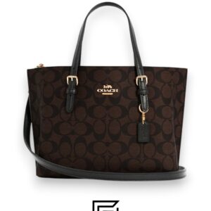 Bags,Leather,Women Mollie Tote Bag 25 In Signature Canvas C4250 Dark Brown Coach