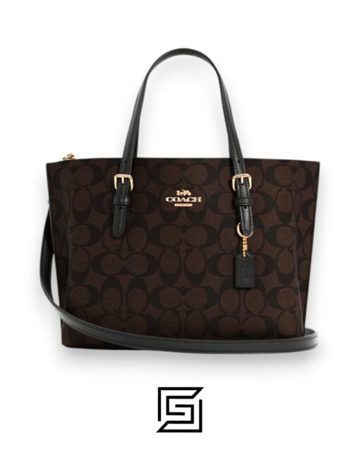 Bags,Leather,Women Mollie Tote Bag 25 In Signature Canvas C4250 Dark Brown Coach