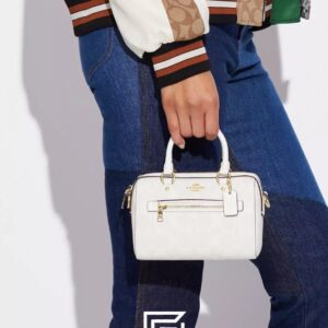 Bags,Leather,Women Mini Rowan Crossbody In Signature Canvas C9947 White Coach