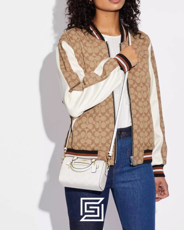 Bags,Leather,Women Mini Rowan Crossbody In Signature Canvas C9947 White Coach