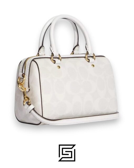 Bags,Leather,Women Mini Rowan Crossbody In Signature Canvas C9947 White Coach