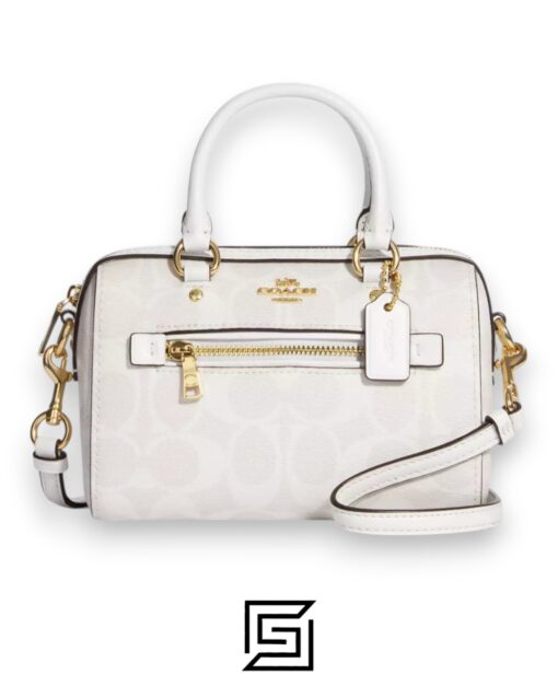 Bags,Leather,Women Mini Rowan Crossbody In Signature Canvas C9947 White Coach