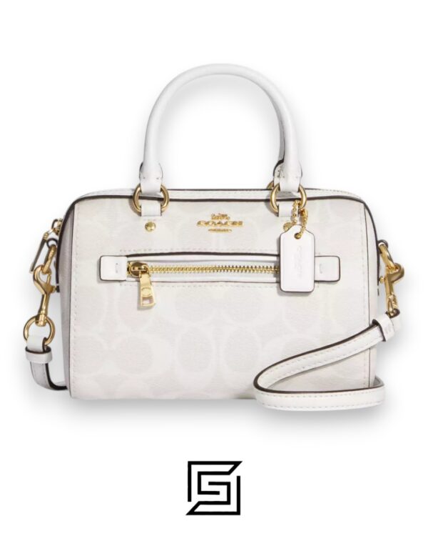 Bags,Leather,Women Mini Rowan Crossbody In Signature Canvas C9947 White Coach