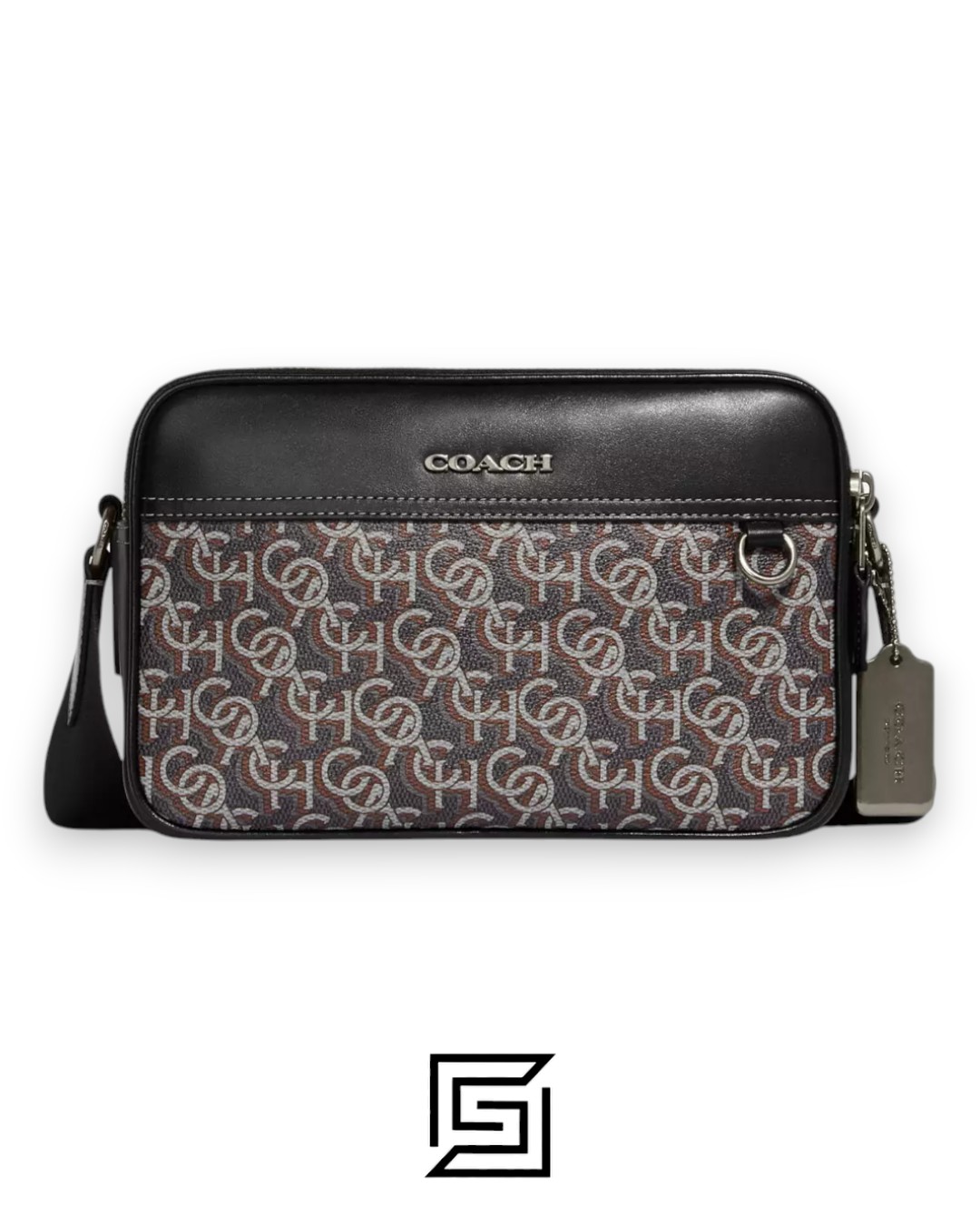 Bags,Leather,Men,Women Graham Crossbody Bag With Coach Monogram Print CF484 Coach