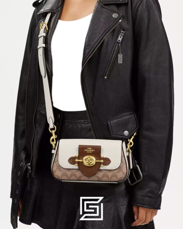 Bags,Leather,Women Brie Shoulder Bag In Colorblock Signature Canvas CM064 Coach