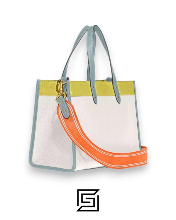 Bags,Leather,Women Tote 30 in Colorblock with Coach Patch C0777 Coach