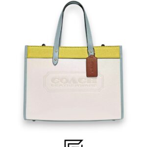 Bags,Leather,Women Tote 30 in Colorblock with Coach Patch C0777 Coach