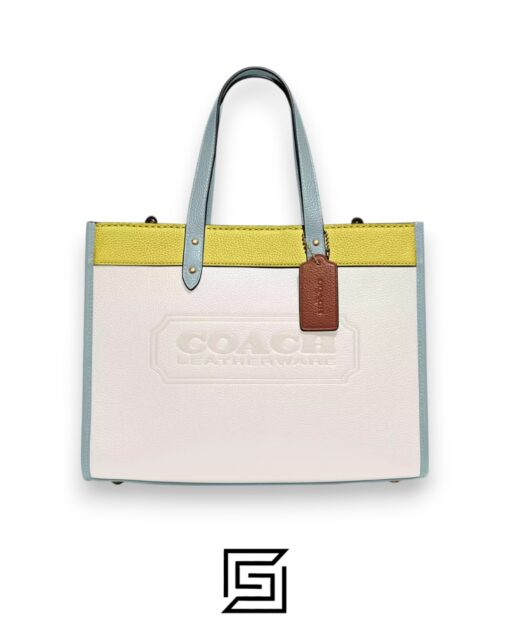 Bags,Leather,Women Tote 30 in Colorblock with Coach Patch C0777 Coach