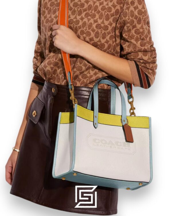 Bags,Leather,Women Tote 30 in Colorblock with Coach Patch C0777 Coach