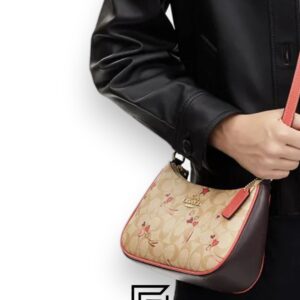Bags,Leather,Women Teri Shoulder Bag In Signature Canvas With Heart And Star Print CJ644 Coach