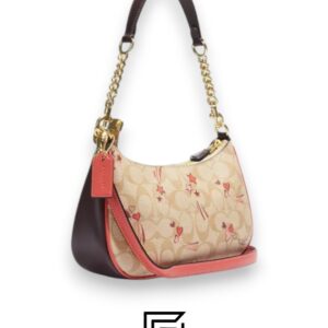 Bags,Leather,Women Teri Shoulder Bag In Signature Canvas With Heart And Star Print CJ644 Coach
