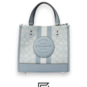 Bags,Leather,Women Dempsey Tote 22 In Signature Jacquard With Stripe And Coach Patch Style No. C8417 Light Blue Coach