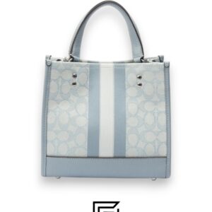 Bags,Leather,Women Dempsey Tote 22 In Signature Jacquard With Stripe And Coach Patch Style No. C8417 Light Blue Coach