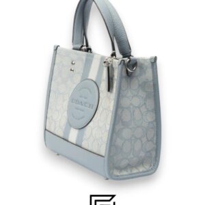 Bags,Leather,Women Dempsey Tote 22 In Signature Jacquard With Stripe And Coach Patch Style No. C8417 Light Blue Coach