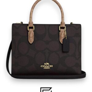 Bags,Leather,Women Maggie Small Tote Bag In Blocked Signature Canvas CY676 Coach