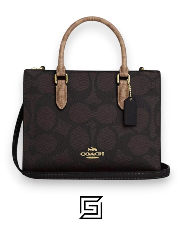 Bags,Leather,Women Maggie Small Tote Bag In Blocked Signature Canvas CY676 Coach