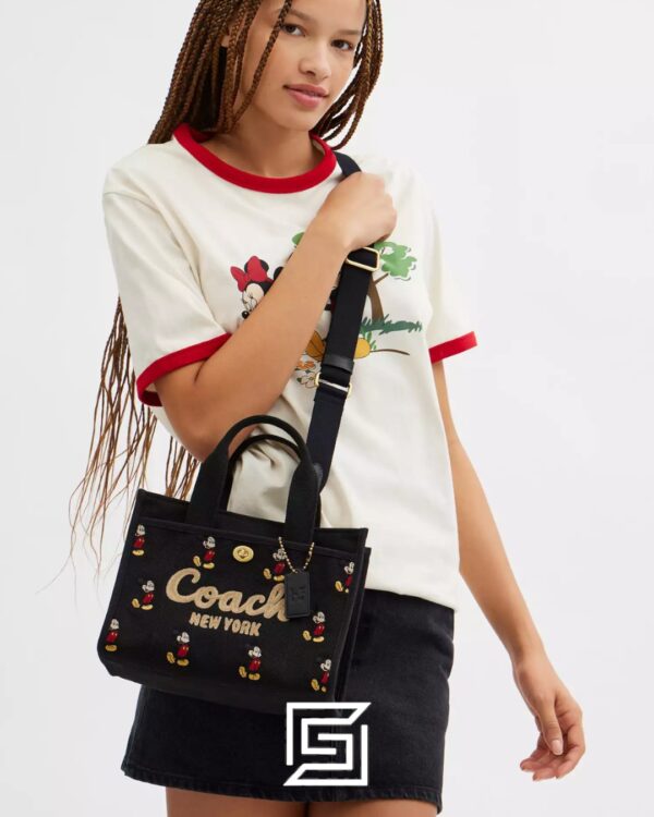 Bags,Leather,Women Disney X Coach Cargo Tote Bag 26 With Mickey Mouse In Regenerative Cotton Canvas CAE70 Coach