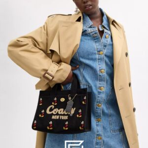 Bags,Leather,Women Disney X Coach Cargo Tote Bag 26 With Mickey Mouse In Regenerative Cotton Canvas CAE70 Coach