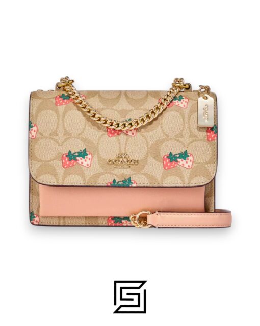 Bags,Leather,Women Mini Klare Crossbody In Signature Canvas With Strawberry Print CB594 Coach