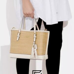 Coach- Mollie Tote 25 In Straw Gold/Chalk Multi CH210 - Image 5