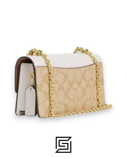 Leather,Women Eliza Flap Crossbody Bag In Signature Canvas CR528 White Coach