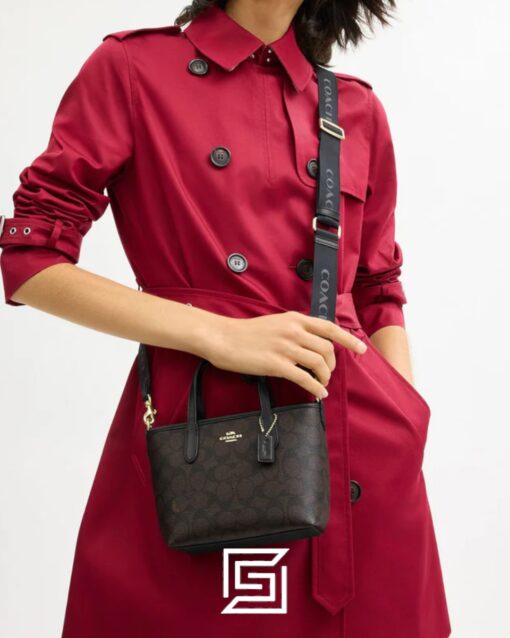 Collection City Mini Tote Bag In Signature Canvas CW032 BROWN 