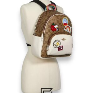 Bags,Leather,Women Coach X Peanuts Court Backpack In Signature Canvas With Varsity Patches C4115 Coach