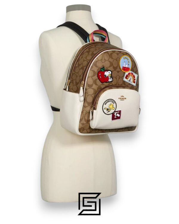 Bags,Leather,Women Coach X Peanuts Court Backpack In Signature Canvas With Varsity Patches C4115 Coach