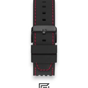 ⁦GUESS MEN RED Tone Analog Band Color BLACK WATCH GW0499G4⁩ - الصورة ⁦4⁩