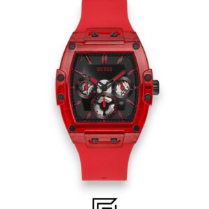 ⁦GUESS MEN RED Tone Analog Band Color RED WATCH GW0203G5⁩ - الصورة ⁦1⁩