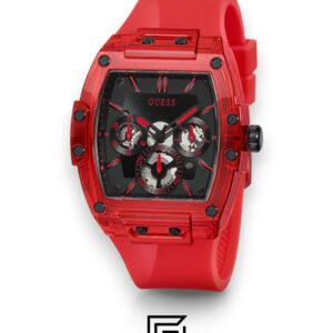 ⁦GUESS MEN RED Tone Analog Band Color RED WATCH GW0203G5⁩ - الصورة ⁦2⁩