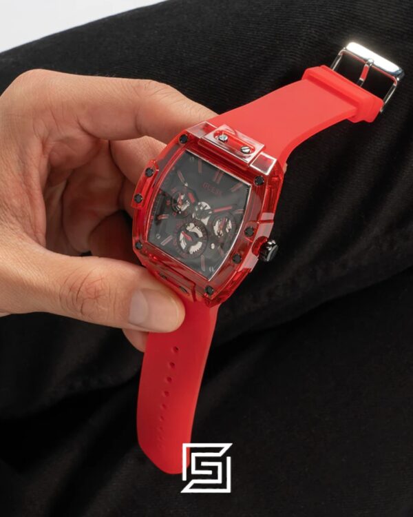 GUESS MEN RED Tone Analog Band Color RED WATCH GW0203G5