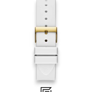 GUESS Ladies Gold Tone Analog Band White Silicone Watch GW0536L2 - Image 4
