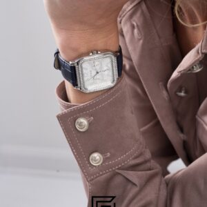 GUESS Ladies SILVER Tone Analog BAND Leather BLUE Watch GW0309L1 - Image 6