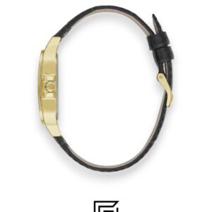 GUESS Ladies GOLD Tone Analog BAND Leather BLACK Watch GW0309L2 - Image 3