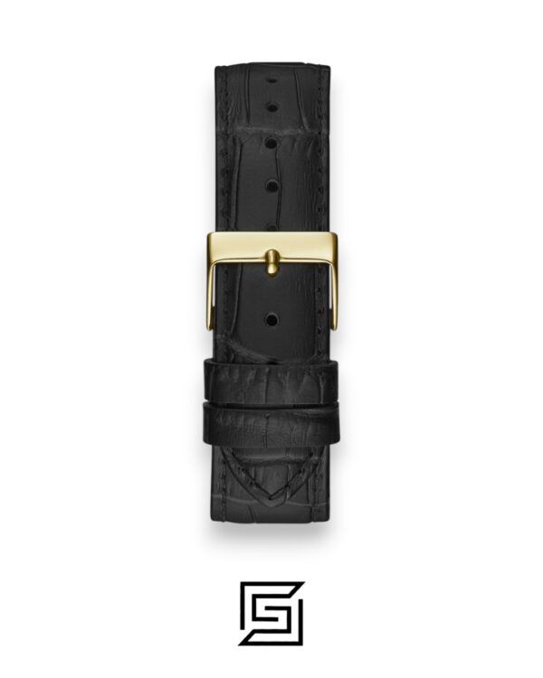 GUESS Ladies GOLD Tone Analog BAND Leather BLACK Watch GW0309L2