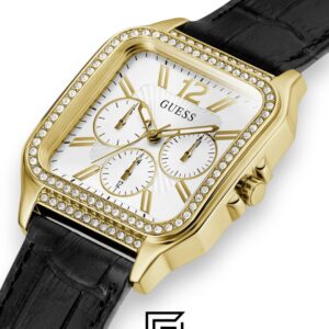 GUESS Ladies GOLD Tone Analog BAND Leather BLACK Watch GW0309L2 - Image 5