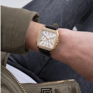 GUESS Ladies GOLD Tone Analog BAND Leather BLACK Watch GW0309L2 - Image 6