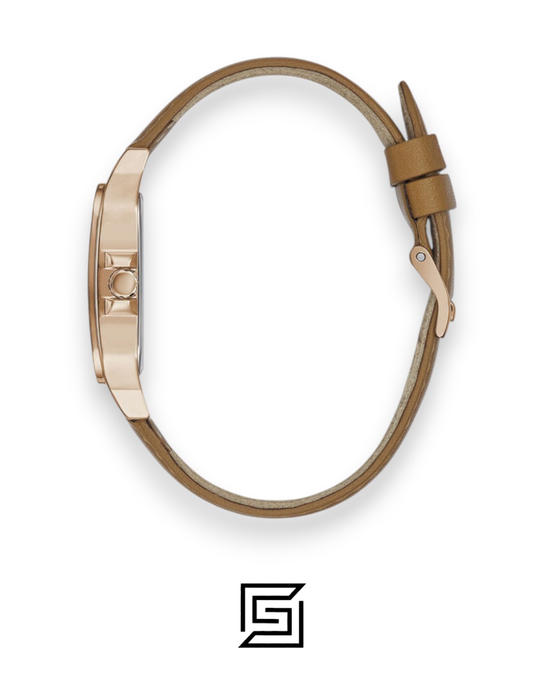 GUESS Ladies ROSE GOLD Tone Analog BAND Leather BROWN Watch GW0309L3 - Image 2