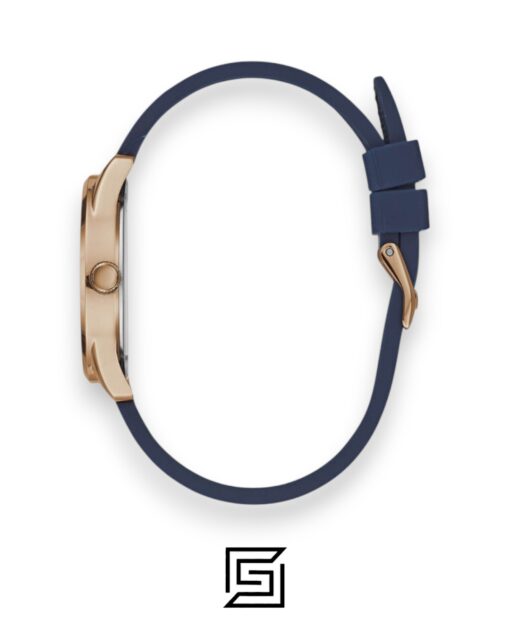 Alternative view of GUESS Ladies Gold Tone Analog Band BLUE Silicone Watch W1227L3