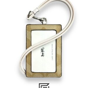 Id Lanyard In Signaure Canvas CZ285 Khaki x Yellow - Image 2