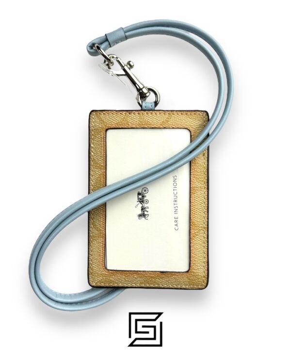 Id Lanyard In Signaure Canvas CZ285 Khaki x Light Blue