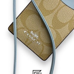 Id Lanyard In Signaure Canvas CZ285 Khaki x Light Blue - Image 2