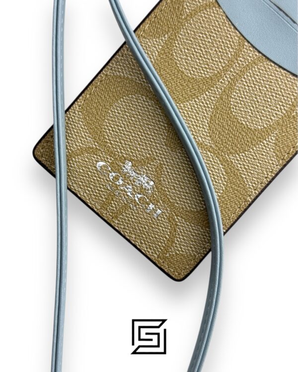 Id Lanyard In Signaure Canvas CZ285 Khaki x Light Blue