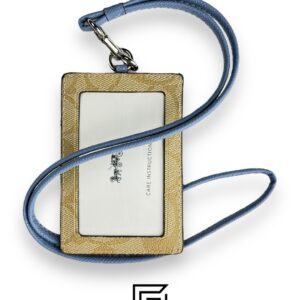 Id Lanyard In Signaure Canvas CZ285 Khaki x Dark Blue - Image 2